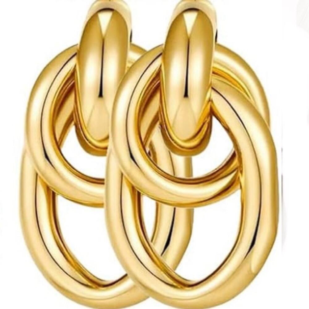 Gold Knot Earrings 14k gold plated